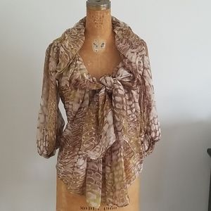 Plein Sud Silk ruffle blouse